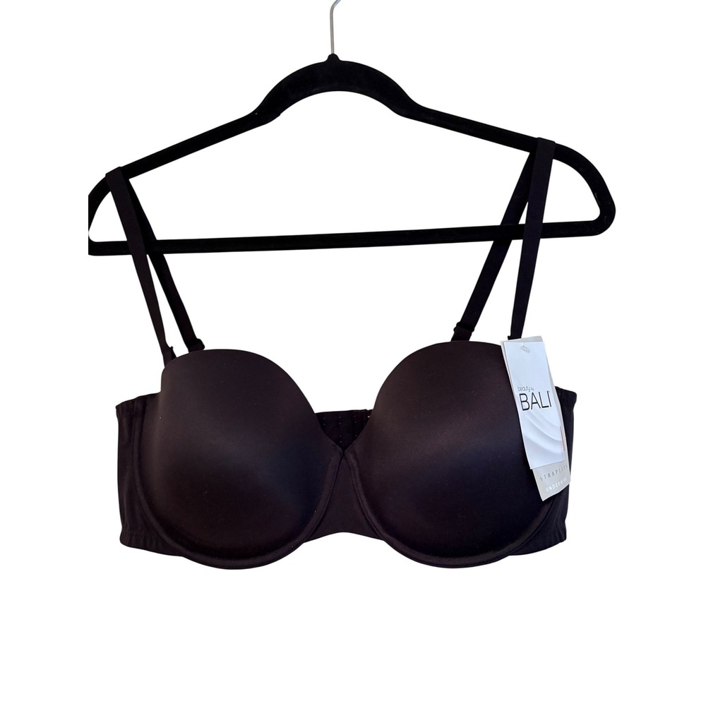 Beauty by Bali Womens Strapless Underwire Bra Black 42C DFB966 NWT